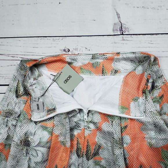 NWT ASOS Mesh Pleated A-Line Skater Floral Print Mini Skirt Women's Size 2 - Picture 8 of 8